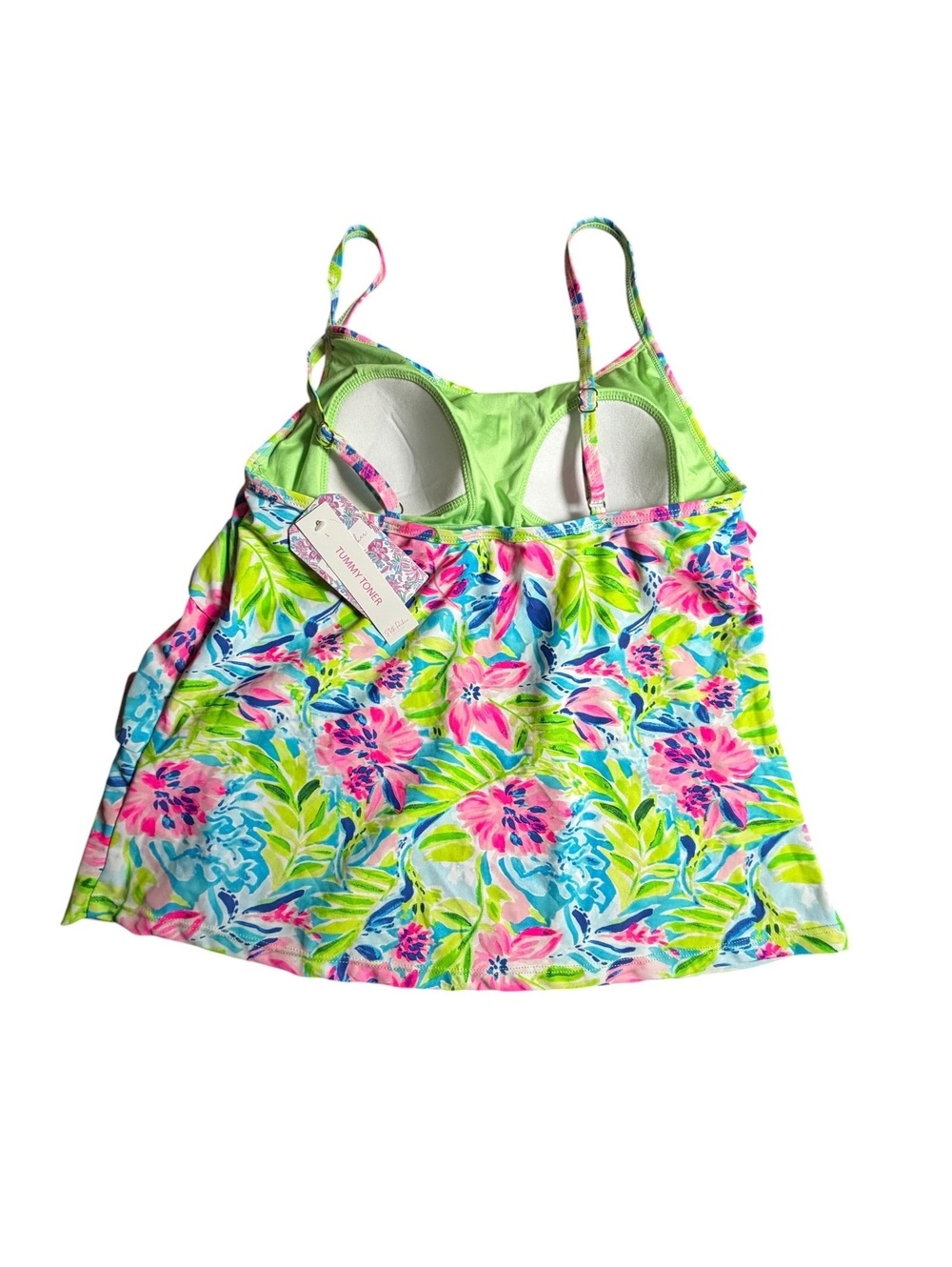 Stella Parker ruffle tiered shelf bra molded cup tankini swim top size M NWT - Picture 2 of 9